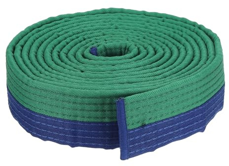 PATIKIL Taekwondo Farbiger Ranggürtel 1,5 x10,5Ft 3,2m, Baumwollkampfkunst Judo Karate Gürtel für Trainerunterricht, Grün&Blau