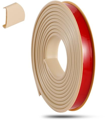 HAEKEBC Möbelkantenband Gummi Kantenschutz 9mm-40mm Kantenumleimer U-Form Umleimer Furnierklebeband Für Schrankreparatur Schrank Schutz(Natural,15mm-0.59in)