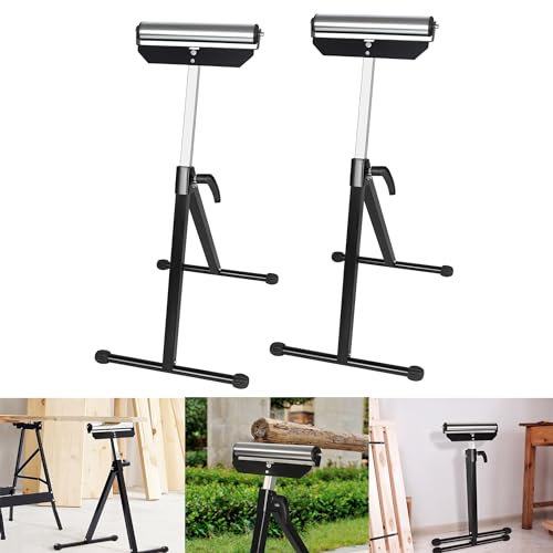 YRHome 2 er Rollenbock Rollbock Klappbock Höhenverstellbar 68-107 cm Rollenständer Arbeitsbock Unterstellbock aus Stahl Stützbock Montagebock mit Antirutschfüßen Tragkraft bis 60kg