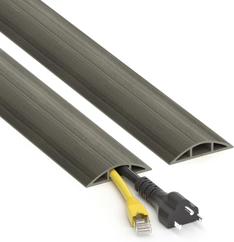 Gaine de cordon de sol de 1,2 m, cachette de câble en bois de chêne gris, cache-câbles pour câbles, cavité de protection de câble de 1,2 m, 15,2 x 0,81,3 cm (l x H)