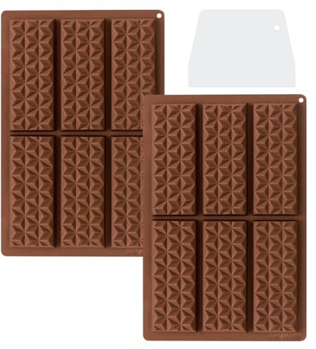 LHOEST Moule en Silicone pour Tablette Chocolat Dubai 2 Pièces Diamant - Mini Moule pour Praline Bonbons Pâtisseries DIY