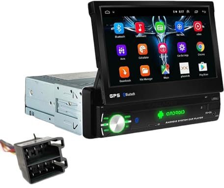 ZAPYVET Android 9.0 Car Radio Retractable GPS Wifi Autoradio 1 Din 7'' Touch Screen Car Multimedia MP5 Player Support Camera NO DVD Car Multimedia Player(2G-32G)