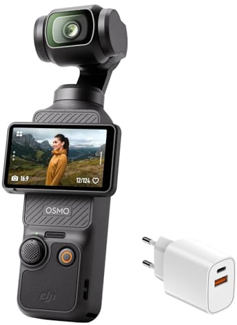 DJI Osmo Pocket 3, cámara con CMOS 1'' y vídeo 4K/120 fps, estabilización en 3 Ejes, Enfoque rápido, Seguimiento de Caras/Objetivos, Pantalla táctil giratoria de 2 Osmo Pocket 3 Creator Combo