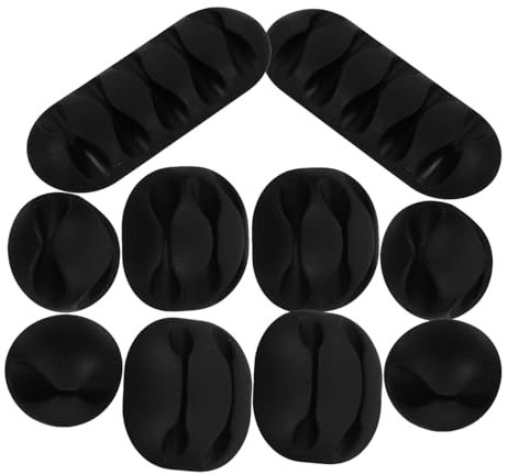 10pcs Plastic Wire Management Cord Organizer Black Pp Cable Holder
