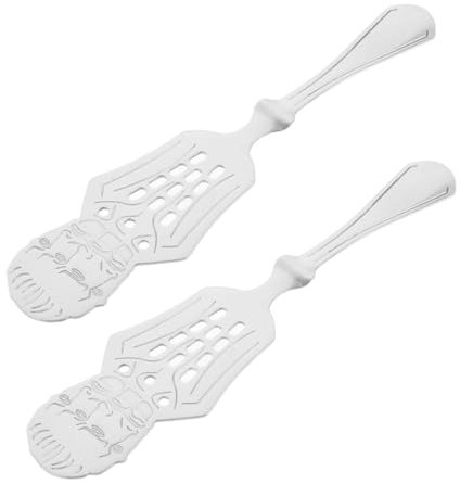 LIFKOME 2 Cucharas De Absenta De Acero Inoxidable Suministros De Coctelería Cucharas Para Té Helado Para Café Con Leche Para Helado Cuchara Para Azúcar Cuchara