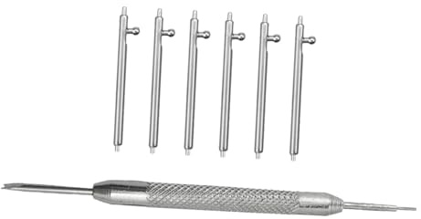 TOYANDONA Herramienta para Quitar Pasadores de Conexión de Correa 7piezas | Barra de Resorte 1, 5x18mm, Metal Plata, para Banda Metálica y Watch Band
