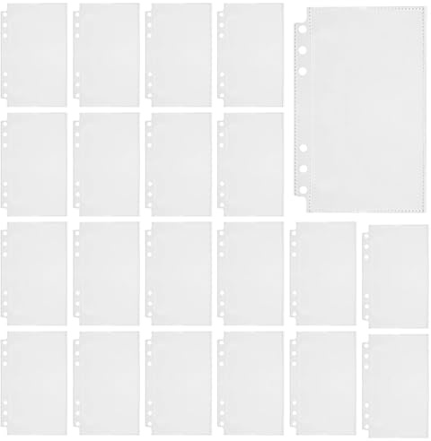 Wasserdichte A6 Binder Taschen 50 Stück – 6-Loch PVC Klarsichthüllen, Ohne Zipper für Ringordner Büro
