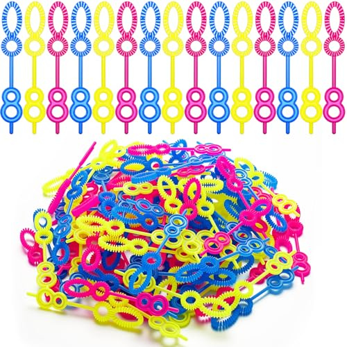 Soulchen 100 Pcs Colorful Multihole Bubble Wands Bulk Plastic Bubble Stick Blowing Tools for Outdoor Bubbles Making Interactive Soap Bubbles