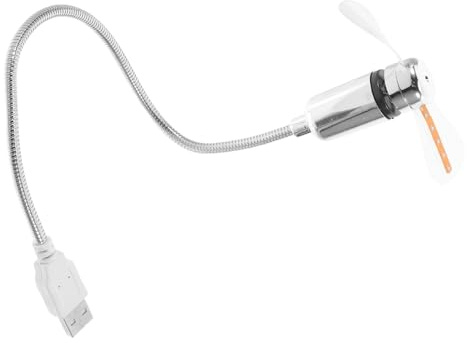 Artibetter Mini Ventilador USB Portátil con Patrones LED de Colores, Diseño Plateado en Plástico y Metal, Adecuado para Escritorio y Mesa