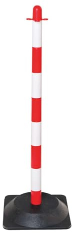 Moravia Kettenständer leicht rot/weiß 40 x 870 mm mit quadratischem Hartgummifuß
