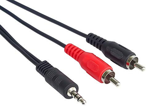 PremiumCord Câble Y Jack vers RCA 5m, Fiche Jack 3,5mm vers 2x Fiches RCA, Audio Stéréo, Pour Appareil Photo Numérique, Tv, Téléphones Portables, Mp3, Hifi, Couleur Noir