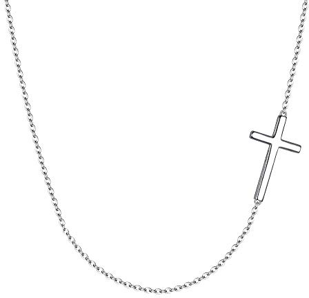 EVER FAITH Damen Halskette 925 Sterling Silber Täglich Braut klassische religiöse Kreuz Anhänger Kette Hals Schmuck Silber-Ton