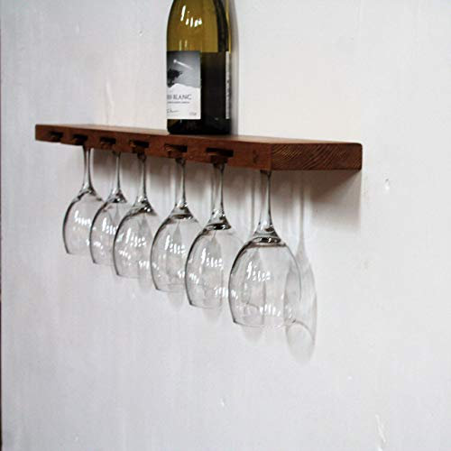 Wine Glass Holder Floating Shelf Glassware Stemware Wooden Wall Rack Home Bar Storage Shelf Wall Mounted Wine Rack Wine Glass Rack, Wine Rack Hanging Kitchen Floating Wall Rack