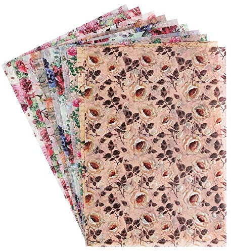 Ideen mit Herz Dekorpapier | Motiv-Transparentpapiere Deluxe | geprägt | farbig | Spotlack-veredelt | DIN A4 | 150g/m² | 10 Bogen | Bastelpapier mit Muster (Rosen)