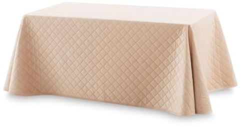 Lanovenanube Falda Camilla Velvet Acolchada, Enaguilla de Invierno Rectangular, Medida 90x160, Color Beig. Faldilla para Mesa Que Mantiene el Calor, de Tejido Aterciopelado y Tacto Extra Suave