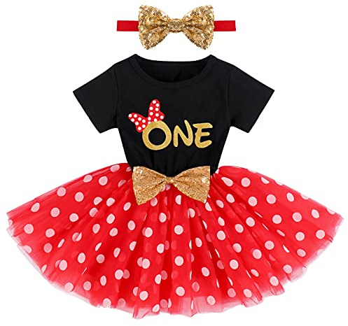 FYMNSI Baby Girl Toddler Kids 1st / 3rd Birthday Party Dress Cotton Short Sleeve Princess Tulle Dresses with Sequin Bowknot Headband 2pcs Cake Smash Outfit