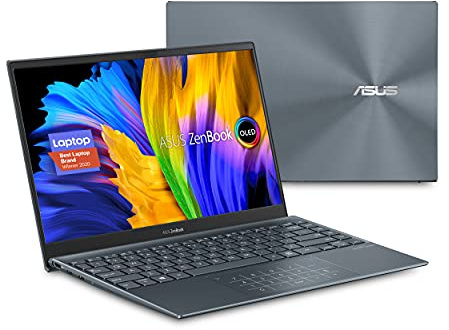 ASUS ZenBook 13 OLED Ultra-Slim Laptop, Display OLED FHD NanoEdge da 13,3, AMD Ryzen 5 5500U, RAM LPDDR4X da 8 GB, SSD PCIe da 512 GB, NumberPad, Wi-Fi 5, Windows 11 Home, grigio pino, UM325UA-DH51