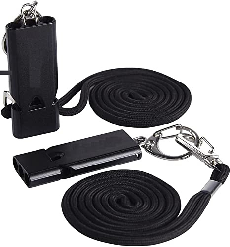 HOUSON 2 Set Signalpfeife, Notfallpfeife Trillerpfeife Sport Schiedsrichter Whistle Trillerpfeife Notpfeife Signalpfeife Trainerpfeife mit Schlüsselband Outdoor Fußball Notfall Survival Abwehr