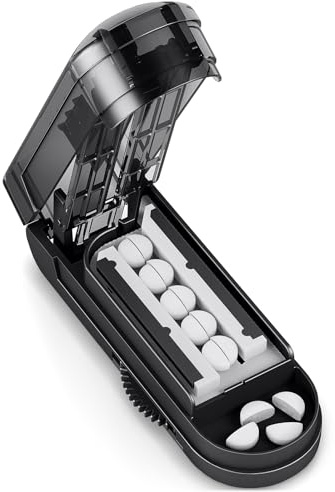 DEPAD Pill Cutter Splitter for Cutting Multiple Pills, Adjustable Pill Cutter Splitter for Small and Tiny Pills with Accurate Alignment, for Small or Large Tablets with Sharp Safe Blade
