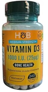 Holland & Barrett Vitamin D3 1000 I.U 25ug 240 tabletter