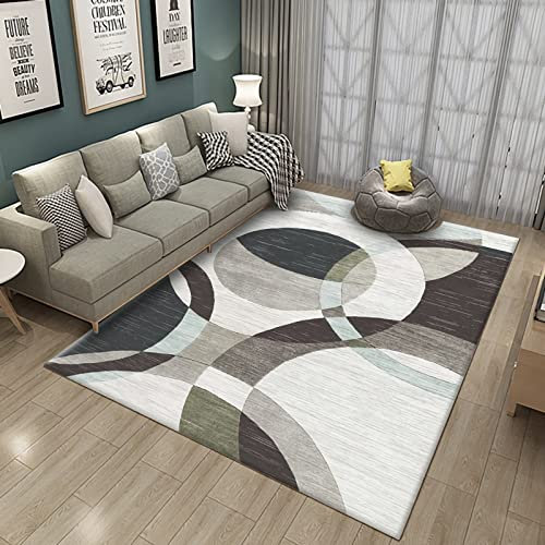 Teppich Wohnzimmer möbel,Waschbarer Rutschfester Teppich Schwarz Braun Geometrisches Design baddeko,läufer waschbar 180x280cm