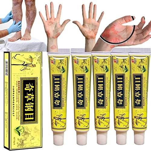 2/5/10 Pieces Crema psoriasi, Crema eczema, Kolmax Psoriasis, Psoriasis Creme, Natural Chinese Herbal Cream 15 G (5 pezzi)
