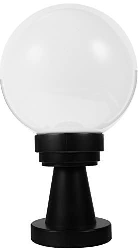 Uonlytech Outdoor White PC Post Light with E27 Bulb Socket, Wireless and Battery-Free LED Lamp Post, for Courtyard Gates and Shop Lighting in Garden and Patio Areas