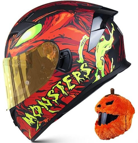 Motorradhelm Mit Helmüberzug, DOT/ECE-Zugelassener Roller-Motorradhelm, Moped-Straßenrad-Renn-Sturzhelm Für Erwachsene, Männer, Frauen E, XXL=63~64CM
