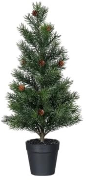aplanta Künstlicher Tannenbaum - Caleb | 47 cm, mit Zapfen, im Topf, für drinnen, Kunstbaum, wie echt, Allergiker geeignet, pflanzliche Dekoration Praxis, Office & Wohnzimmer