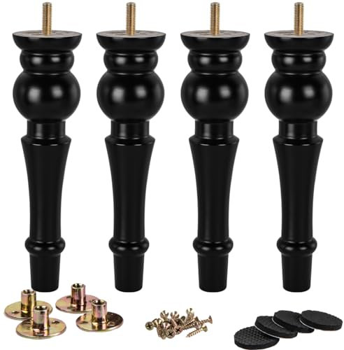 La Vane Massivholz Möbelbeine (4er Set) - 28cm Höhe, inkl. M8 Montageplatten & Schrauben - Ersatzfüße für Sofa, Schrank, Couchtisch, Ottomane und Hocker