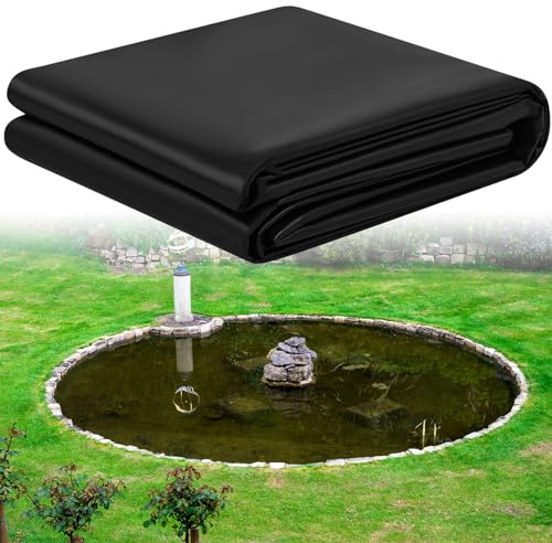 Pushglossy 20 x 30 ft Pond Liner 20 Mil Pliable Pond Liners for Outdoor Ponds Fish or KOI Ponds Water Features Fountains Waterfall and Water Gardens, Black