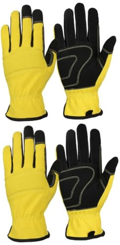 OSALADI 2paare Gartenhandschuhe Xl Atmungsaktive Und Schutz-handschuhe Für Gartenarbeiten Verschleißfest Für Herren Gelb Wiederverwendbar Und Pflegeleicht