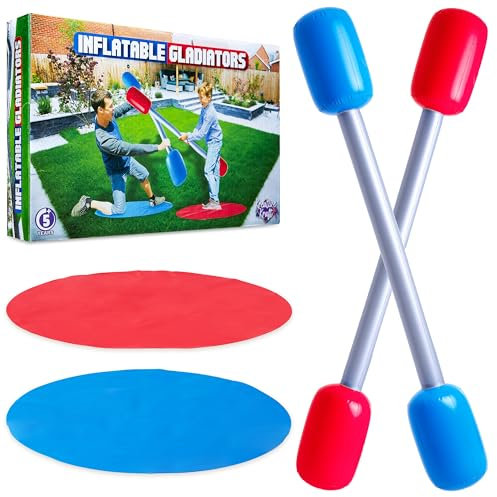 KreativeKraft Inflatable Gladiator Game Set with Inflatable Batons - Party, Beach, Outdoor Games for Kids or Adults