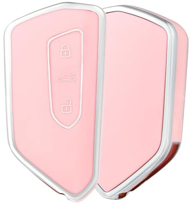 OFF WE GO Schlüsselhülle Cover für VW Golf 8 Skoda Octavia Cupra Formentor | Autoschlüssel Hülle für ID.3 ID.4 ID.5 Seat Leon MK4 Tarraco Ateca Cupra Born 3 Tasten Auto Schlüssel Hülle Signalfreundlich