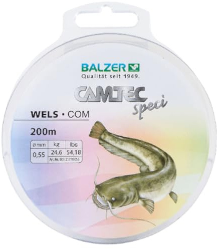 Balzer Camtec Speci Wels 0,55mm - 200m monofile Angelschnur, Monofilschnur, Schnur zum Wallerangeln