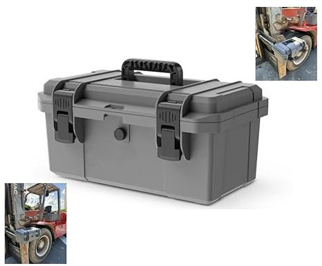 Robuster ROPS Werkzeugkasten für Traktor, mit Halterung, mit Schlüsselloch, robuster Werkzeugkasten, Traktor, ATV, UTV, LKW, Nutzfahrzeug, universell (grau, 40,6 cm)