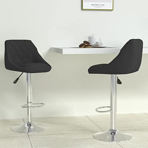 FUDUGEHMIOFWFJJ drehhocker,rollhocker mit lehne,sattelhocker mit Rollen,Barhocker 2 STK. Schwarz SamtGeeignet für Wohnzimmer, Terrasse, Rezeption