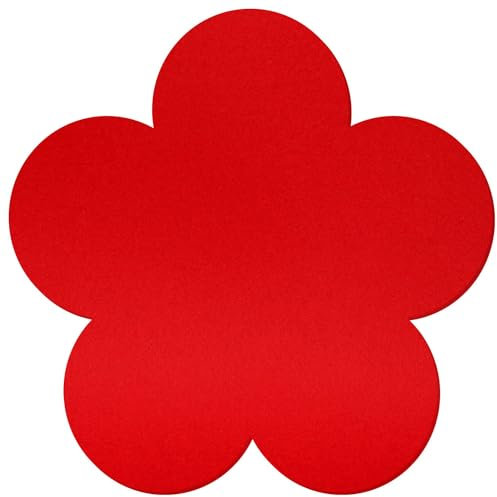 Roter Filz Untersetzer Blume V2 - Deko Basteln 3-60 cm