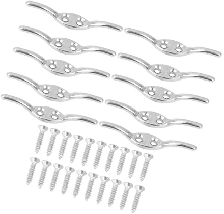 Hihaha 10 Set Marine 316 Stainless Steel Rope Boat Deck Flagpole Cleat Hook Item Replacement Durable Material