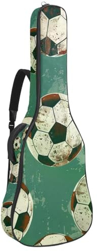 Gitarrentasche für Bassgitarre, 101,6 cm - 104,4 cm, doppelter verstellbarer Schultergurt, Akustikgitarre, Gigbag, Gitarrenkoffer, wasserdicht, Oxford-Stoff, dicker Schwamm, Vintage-Stil, Sport,