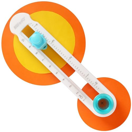 ZYEKIU Kreisschneider Papier, Papierschneider 360° Drehbar, Kreisförmiger Papierschneider DIY, Papierschneidemaschine Einstellbar, Kreisschneider Papier 2-20cm, für Karten, Sammelalben, Fotopapier