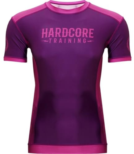Hardcore Training Rash Guard Men's Neocamp Chemise de Compression Homme MMA BJJ Fitness Arts Martiaux No Gi Grappling Boxe Workout (FR/ES, Alpha/Lettres, S, Taille Normale, Taille Normale, Violet)