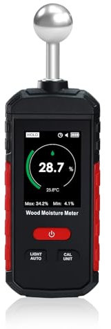 Feuchtemessgerät, Wand Feuchtigkeitsmessgerät Wiederaufladbarer Holzfeuchtigkeitstester Holztester für Wände Holz cm Messgerät für Lesegerät für Möbel, Brennholz, Böden, Teppich, Decke