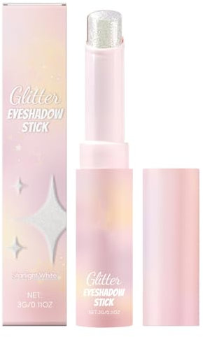 Crystal Jelly Glaze Stick Eye Shadow, Cream Shimmer, Eyeshadow Stick, Easy to Use, Portable Design, 3g, for Daily Makeup or Party Looks