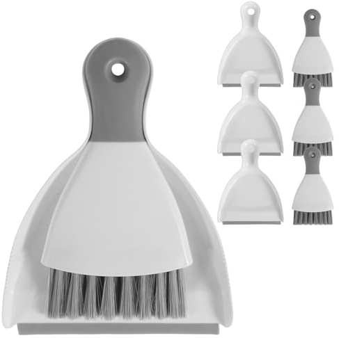 4Pcs Mini Dustpan and Brush Set,Portable Tabletop Brush Set,Handheld Small Dust Pan and Brushs, Lightweight Hand Broom and Dustpan for Desktop Cleaning Small Space Cleaning