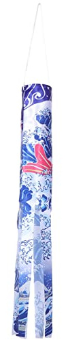 GANAZONO Japanese Carp Windsock Koinobori Garden Hanging Decoration 50cm Outdoor Fish Flag Patio Decor for Sushi Restaurant and Festival Celebrations