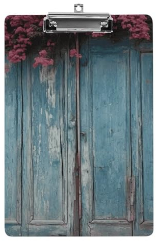 Klemmbrett aus Holz im Vintage-Stil mit Loch zum Aufhängen, 21,6 x 31,8 cm, Standard-A4-Klemmbrett aus Acryl, ultraleicht und bruchsicher, Papierhalter für Büro und Zuhause
