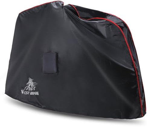 Violiica Telo copribici impermeabile per tutte le condizioni atmosferiche, poliestere 190D con orlo elastico e fibbia di fissaggio, adatto per biciclette fino a 196 cm, nero