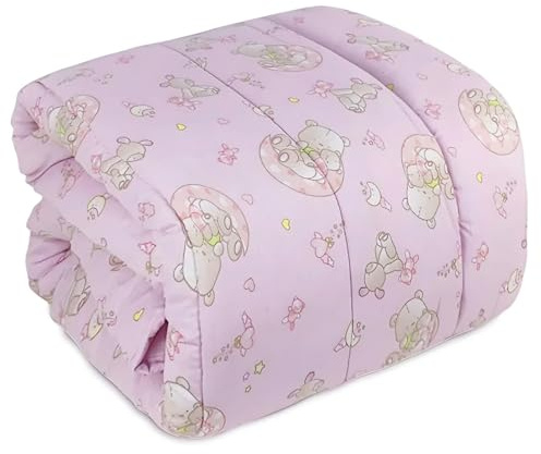 SalGiu Set Completo Trapunta e Paracolpi Neonato Per Culla Lettino Piumone Double Face Invernale (Rosa)