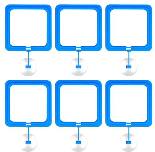 Rudiaoa Anneaux De Flottantes pour Aquarium Décorations Aquaponiques Carré Et Rond Maintien en Place Cercle d'alimentation pour Aquarium